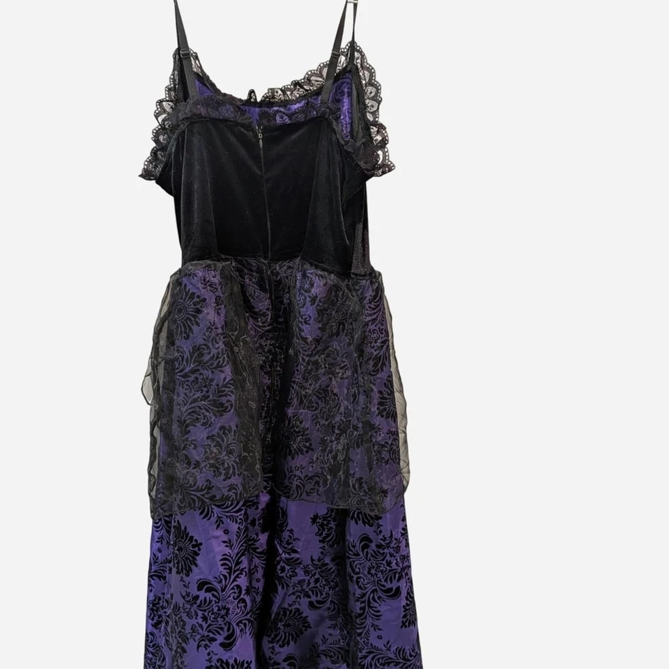 Vestido Corsé Terciopelo Colección Pirámide Gótico Púrpura Negro Grande Disfraz de Halloween Foto 2 de 4