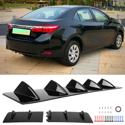 For Toyota Corolla Gloss Black Rear Diffuser Bumper Valance Lip Spoiler Fins