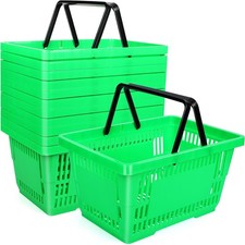 Macarrie 12 Pcs Shopping Baskets 20 L Plastic Store Retail Baskets Handles 16.9