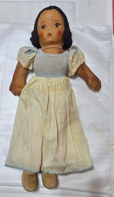 Antique 1938 R.G. Krueger Walt Disney Snow White Oil Cloth 19'' Doll Vintage
