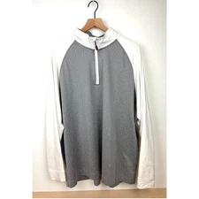 Cutter Buck CBUK XXL Gray White 1/4 Zip Pullover Long Sleeve Geometric
