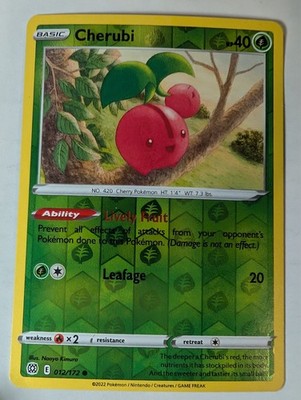 Cherubi 012/172 Brilliant Stars Pokemon Reverse Holo Foil Nice!