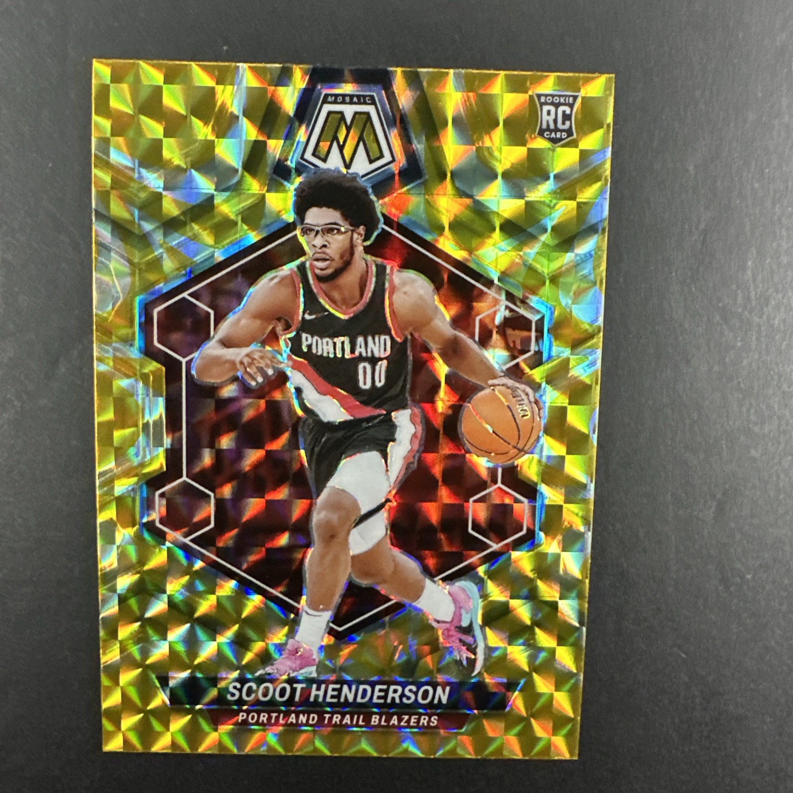 2023 Mosaic #216 Scoot Henderson Reactive Yellow RC Portland Trail Blazers