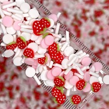 FAKE Strawberry Shortcake, Fruit Polymer Clay Sprinkle Mix NOT EDIBLE D6-07