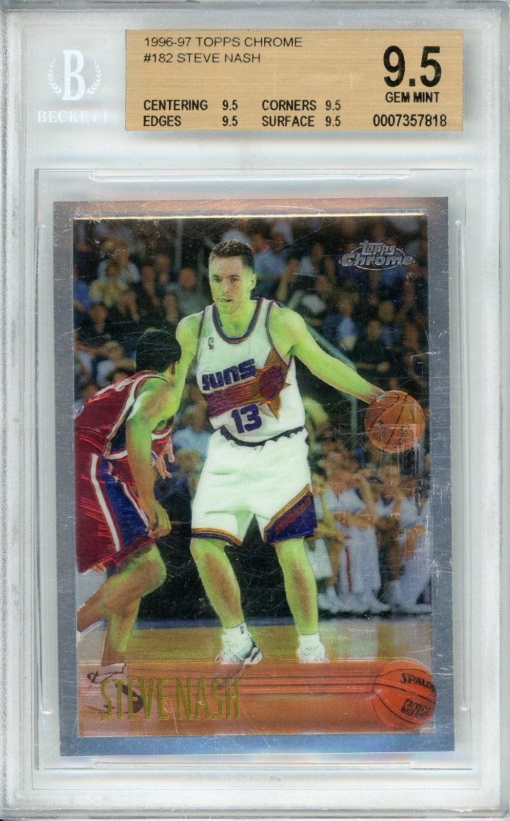 1996 Topps Chrome Steve Nash Rookie #182 BGS 9.5 Suns RC HOF