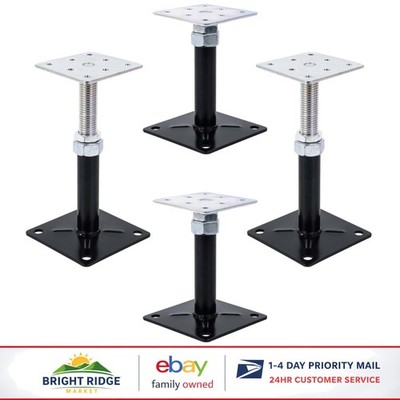 4-Pack Adjustable Floor Jacks for Home Support and Leveling 5 to 8 Inches