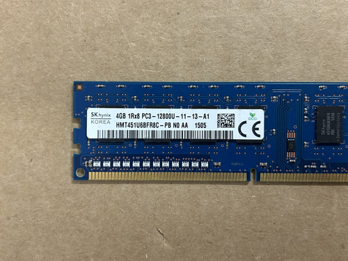 SK Hynix 4GB 1Rx8 PC3-12800U-11-13-A1 HMT451U6BFR8C-PB RAM - Afbeelding 3 van 3