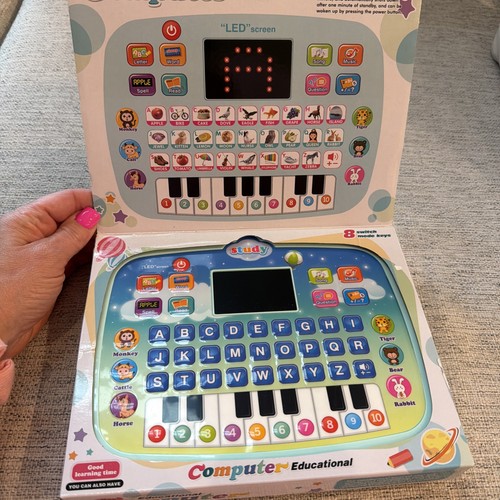 Fake Computer Screen For Toddlers New! Educational Computer Kids Toy 3+ LED Screen Brain Games Blue Fun ...