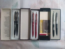 Lot Of 6 Paper mate Ball Point Pens, Pencils New Blue Paper Mate Refills