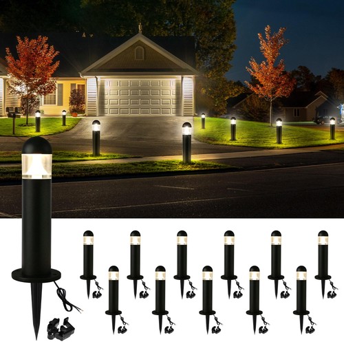12 Stück Niedervolt Landschaft Wege Leuchten Verkabelt, Außen Modern 12V LED Bo...