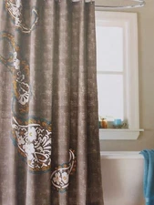 Threshold Paisley River Birch Fabric Shower Curtain 72" x 72" NIP