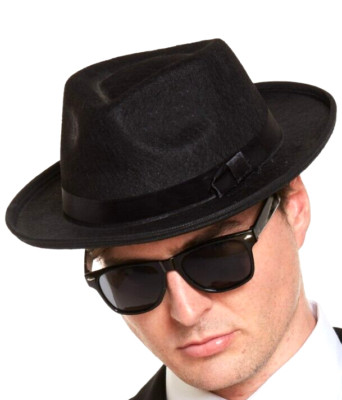 Blues Brothers Set = 2 Teile Hut Brille Gr.58/59 Gangster Mafia Herren