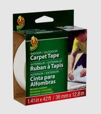 Duck White CARPET TAPE In/Outdoor Install  Repair 1.41" W x 42 ft. L 286373