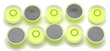 Ten Magnetic 18mm X 9.2mm Bubble Spirit Level Round Circular Circle Yellow New