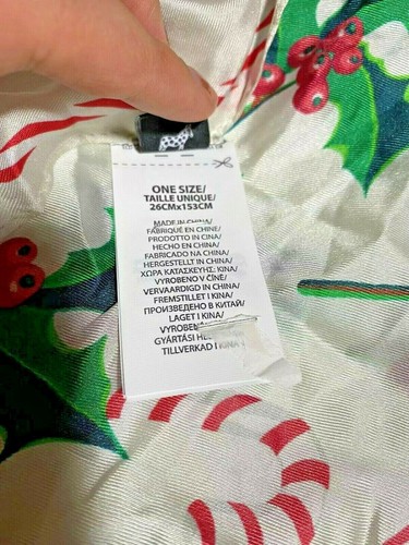 MSRP $45 Echo Silk WHITE Christmas Print Scarf - Picture 9 of 9