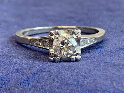 14K White Gold Ring 2.49g Fine Jewelry Size 6.25 Band Clear Round Stone *READ* - Picture 16 of 24