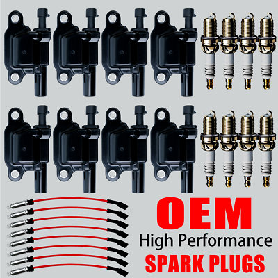 #ad #ad 8X OEM Ignition Coil amp; Iridium Spark Plugs amp; Wires For Chevy GMC 5.3 6.2L UF413 $89.23