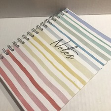 NOTES Journal Watercolor Notebook Horizontal Stripes Multi Spiral Bound 8x6