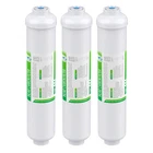 3 Pack Post Carbon Inline Water Filter Quick Connect 1/4" QC Fridge Ice-maker