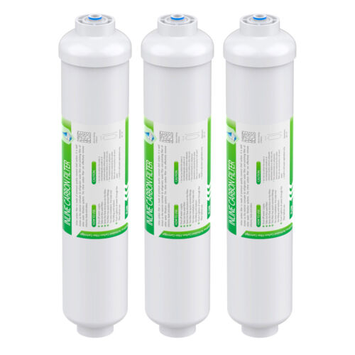 3 Pack Post Carbon Inline Water Filter Quick Connect 1/4" QC Fridge Ice-maker - Afbeelding 1 van 12