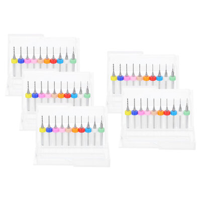 50pcs PCB Drill Bit Set 0.3mm-1.2mm Tungsten Carbide Micro Twist Drill Bits