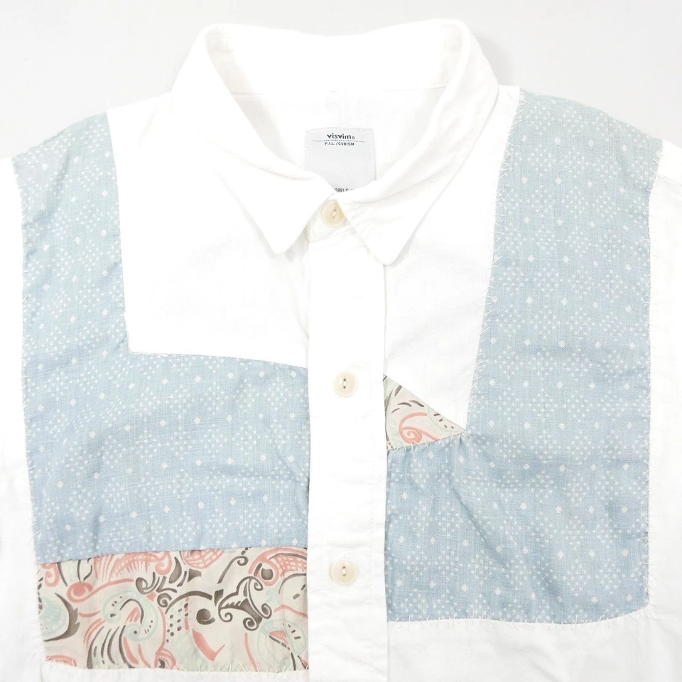 Camisa Denim Visvim Patchwork CAMISA GRANGER CHAMBRAY Talla-1 Blanca Japón Usada Foto 4 de 4