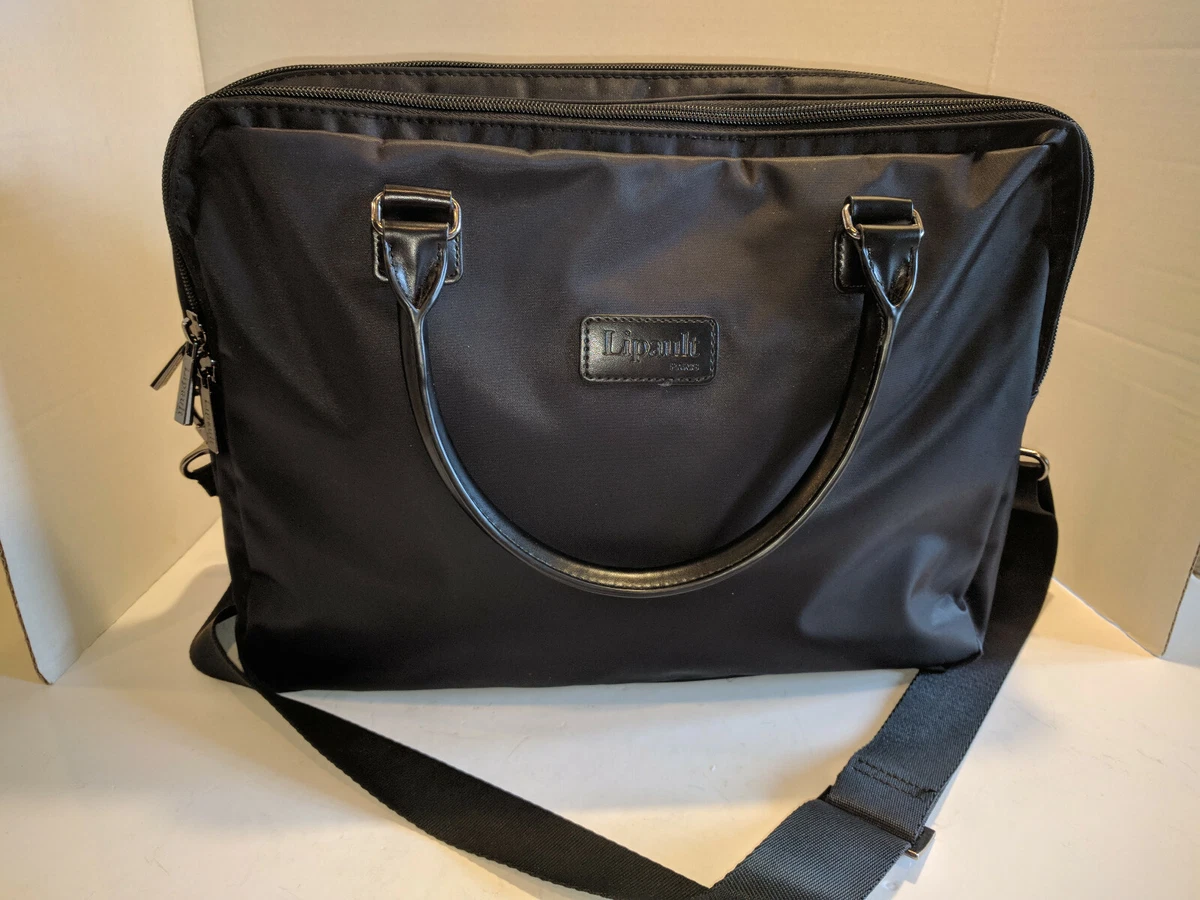 Nylon and leather laptop bag