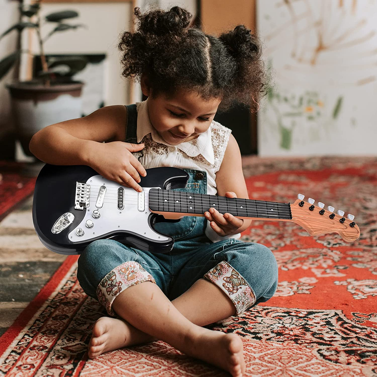 Yulier Kids Guitar Toys, Strings Electric Guitar Musical Instrument