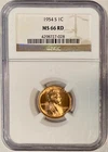 1954-S Lincoln Cent (Wheat Penny), NGC MS-66 RD