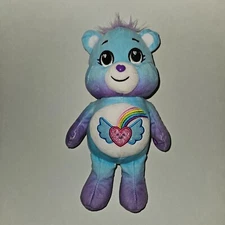 Dream Bright Care Bear Plush Blue Purple 10" Stuffed Toy  Heart Rainbow Wings