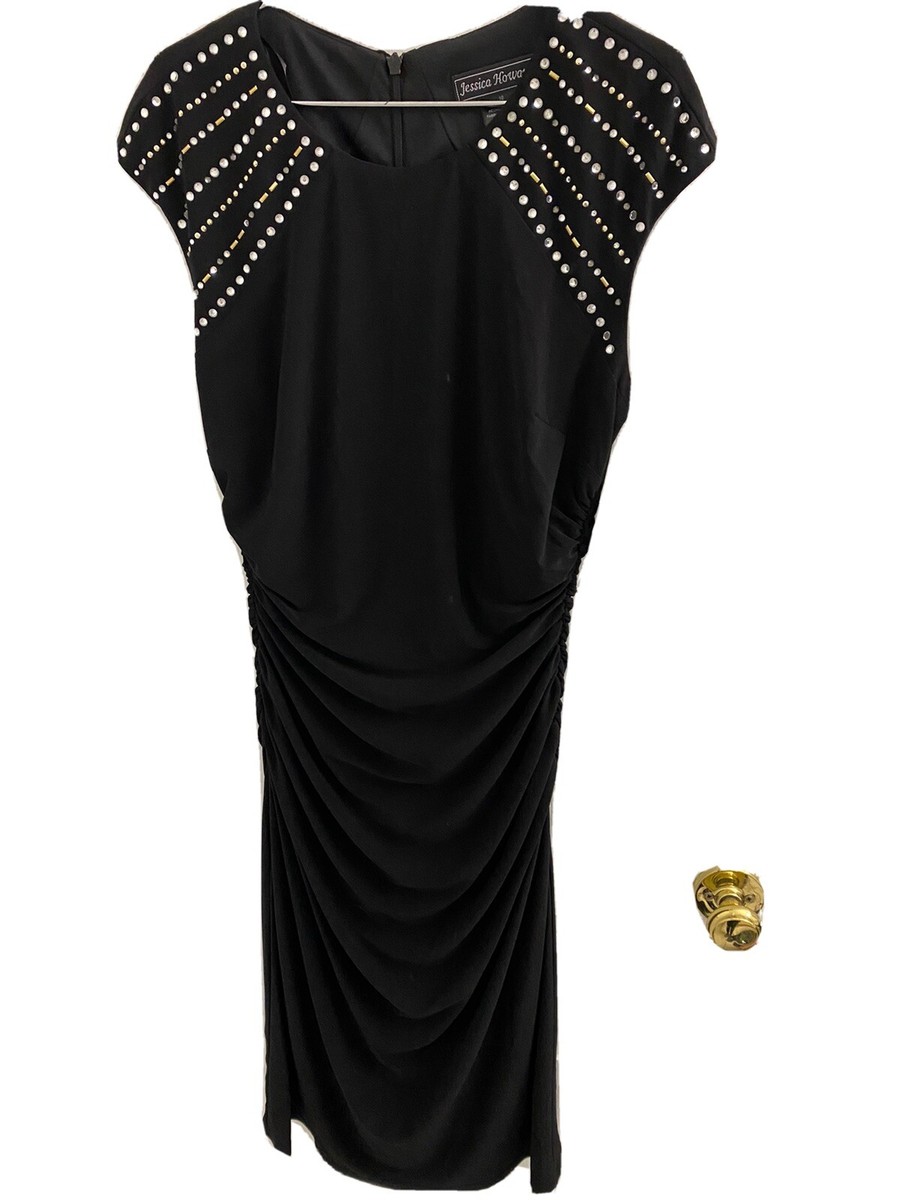 jessica howard dresses black Women's Embellished Sheath Dress Size 10 49.5 in length from DOUBLE-RUFFLE-HEM-MIDI-DRESS Dressime Woman's Cheap White Size:Eu39/Us7