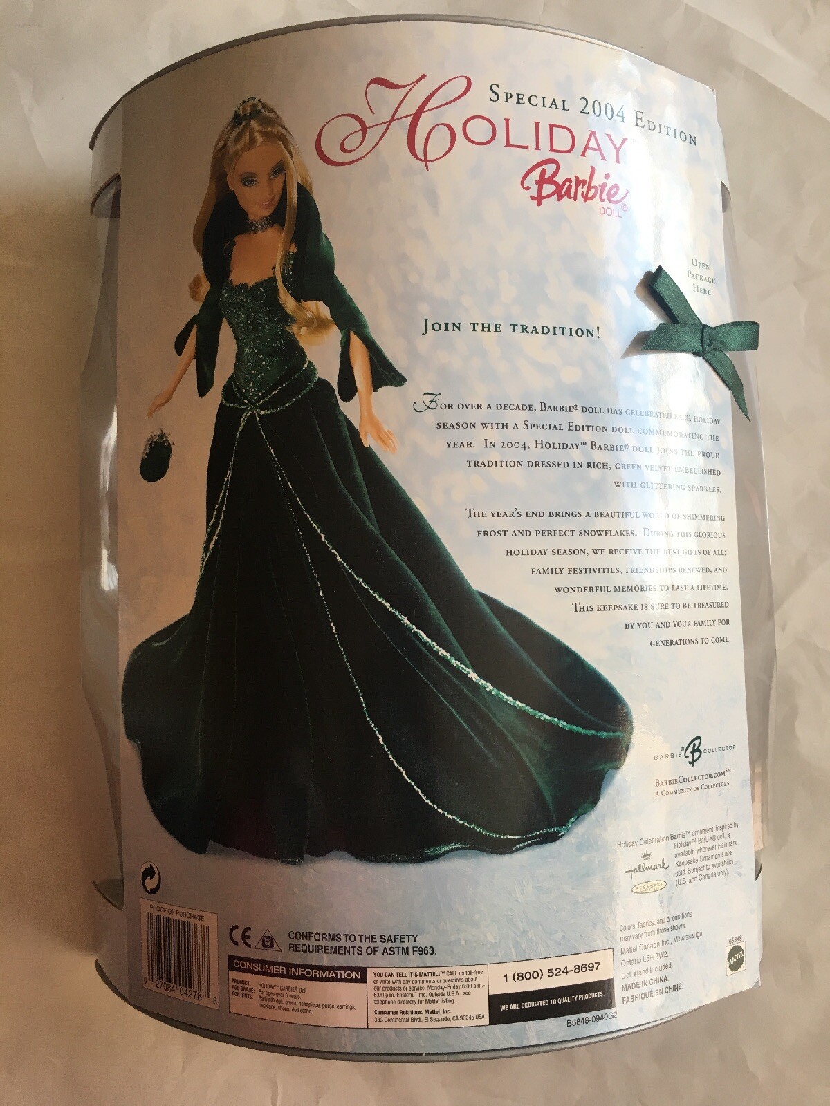 holiday barbie green velvet dress