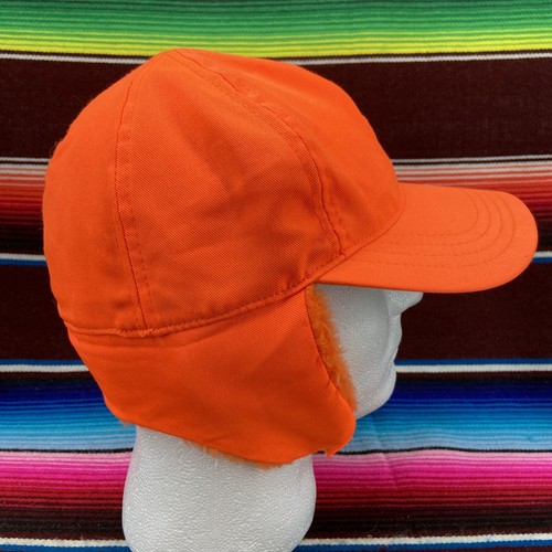 Paramount Outdoors Earflap Hat Sz M Insulated Blaze Orange Hunting Cap Faux Fur - Picture 6 of 11