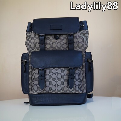 NWT Coach CE523 Sprint Backpack In Signature Jacquard Pebble  display picture 2