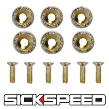 6 PC 24K GOLD 5MM WINDSCREEN FENDER WASHER BOLT KIT FOR MOTORCYCLE WINDSHIELD M7