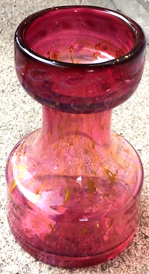 Kleine rote Vase der Firma Erwin Eisch, Frauenau, 1980er Jahre