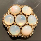 Vintage LARGE Stunning Moonstone Rhinestone Gold Tone Brooch Pin - Gorgeous! #44 — photo 8