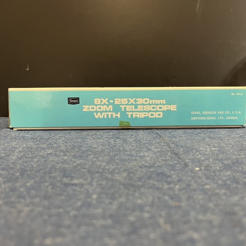 Vintage SEARS 8X -25X30MM Zoom Telescope w/ Tripod No. 6313 w/ Original Box - Picture 10 of 12