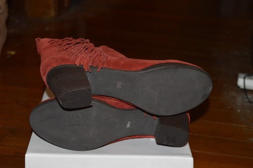 MATISSE CLOEY SUEDE LEATHER FRINGE DETAILED SIDE ZIP ANKLE BOOTS PICK SIZE COLOR - Picture 23 of 28