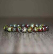 8mm Dragon Blood Stone Beads Healing Balance Reiki Women Men Stretch Bracelet