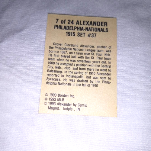 Cracker Jack Alexander Philadelphia Nationals Card 1993 - Picture 3 of 3