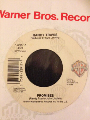Randy Travis Promises / Written In Stone Vinyl Single 7inch NEAR MINT Warner