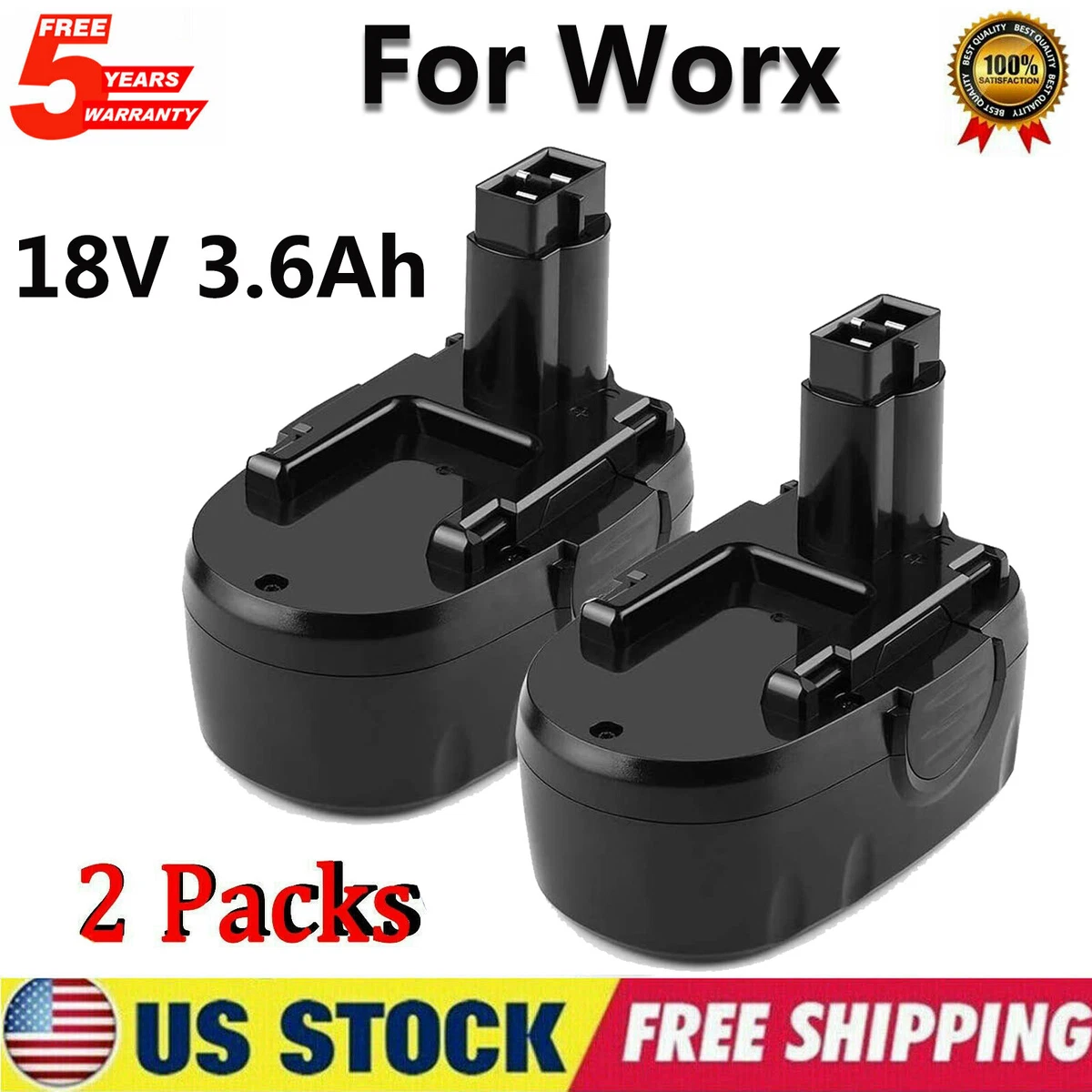 1 2PCS For Worx WA3127 18V 3.6Ah Battery WA3152 WG150 WG152 WG153 WG250 Cordless