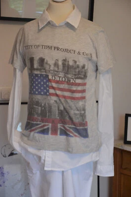 TDM PROJEKT born in Italy T-Shirt, Shirt kurzarm Gr. XXL 164 -170 grau  - Bild 1 von 4