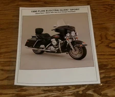 Original 1990 Harley Davidson FLHS Electra Glide Sport Sales Sheet Brochure 90