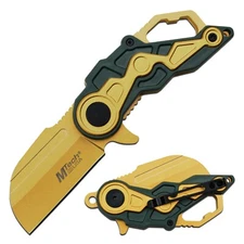M-Tech 6" Spring Assisted  Green Tactical Cleaver EDC Sharp Pocket Knife.