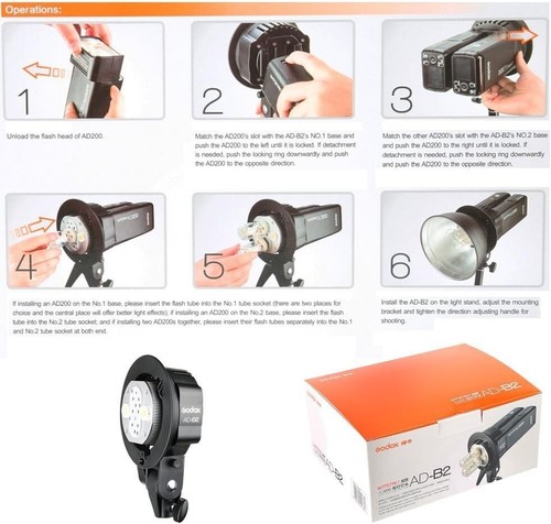 High-Quality AD200 Light Head Bracket with Adjustable Double Tubes - 400W Power - Picture 9 of 10