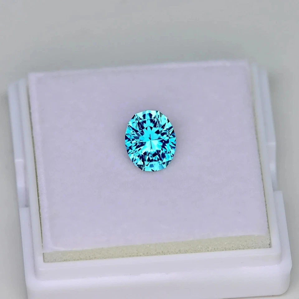 Pedra preciosa corte precisão azul neon turmalina natural paraibana com certificação 10,79 quilates - Imagem 2 de 2