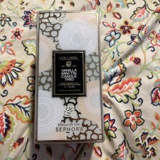 VOLUSPA Vainilla Mini Vela de Lata Trío Cera de Coco Colección Japonica 3 x 4oz NUEVO