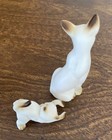 Porcelain  siamese vintage cat figurines/sapphire eyes — photo 5